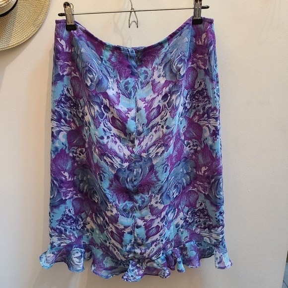 Groggy Urban Legend Y2K Floral Skirt in Blue/Purple - Size M - Picture 6 of 11